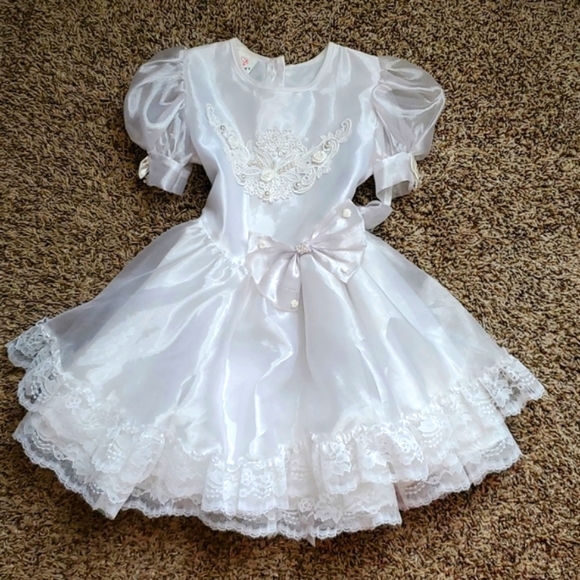 Other - Vintage Popaye's White Sheer Lace Party Dress Size 5